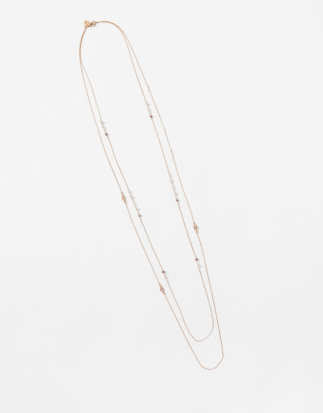 Rose Gold-Plated Sparkle Rope Necklace, , large