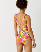 Pop Floral Print Ruffle Swimsuit, Multi (BRIGHTS-MULTI), large