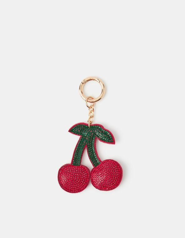 Rhinestone Cherry Bag Charm, , large