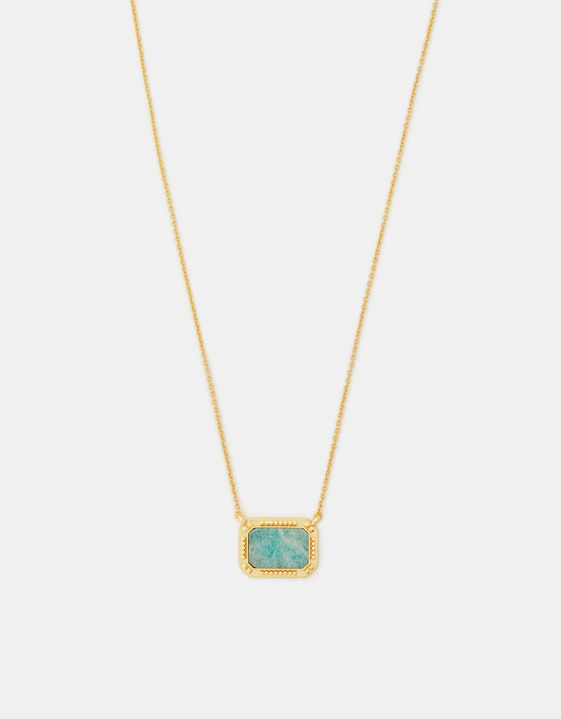 accessorize 14ct Gold-Plated Amazonite Slice Pendant Necklace