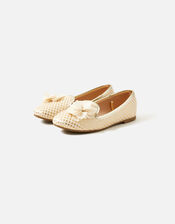 Kids Jacquard Corsage Slipper Shoes, Gold (GOLD), large