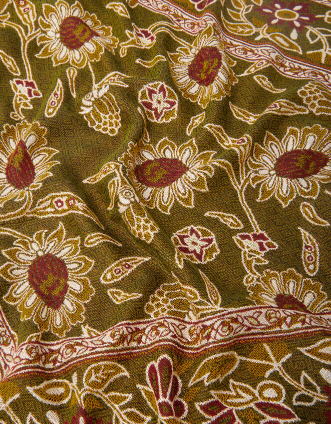 Floral Print Triangle Scarf, , large