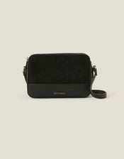 Suedette Classic Crossbody Bag, Black (BLACK), large