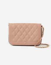Quilted Chain Cross-Body Bag, Pink (PINK), large