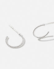 Sterling Silver Twisted Rope Hoops, , large