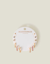 12-Pack Gemstone Pearl Stud and Hoop Earrings, , large