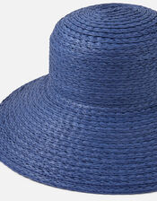 Wide Brim Natural Bucket Hat, Blue (NAVY), large
