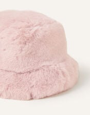 Faux Fur Bucket Hat, Pink (PINK), large