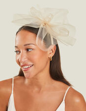 Mia Mini Crin Fascinator, Natural (CHAMPAGNE), large