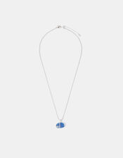 Sterling Silver-Plated Blue Quartz Pendant Necklace, , large