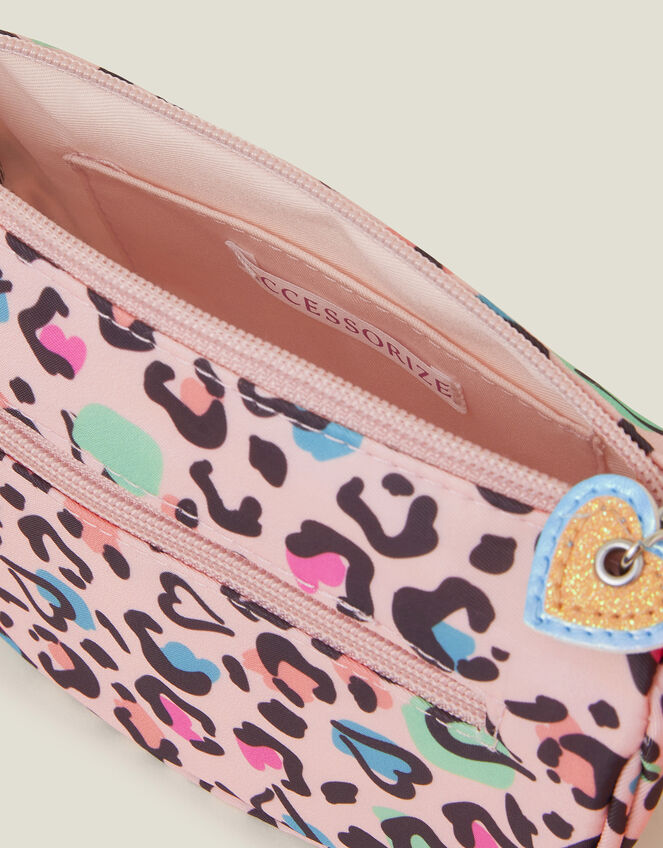 Girls Colourful Leopard Print Cross-Body Bag, , large