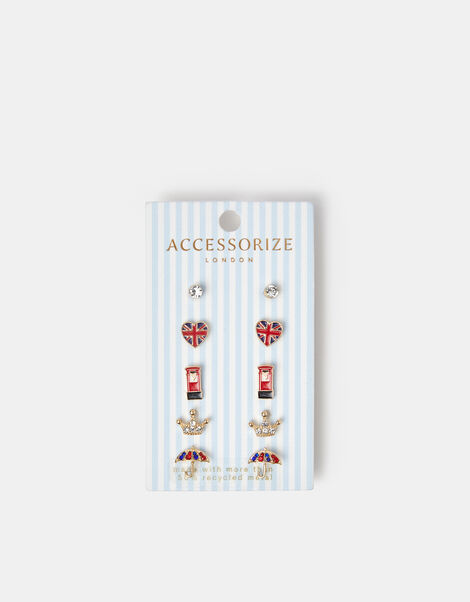 5-Pack London Stud Earrings, , large
