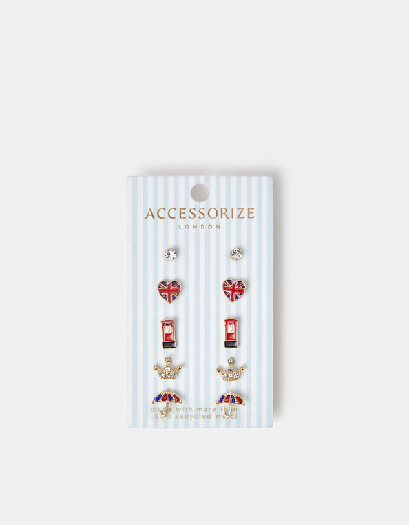 5-Pack London Stud Earrings, , large