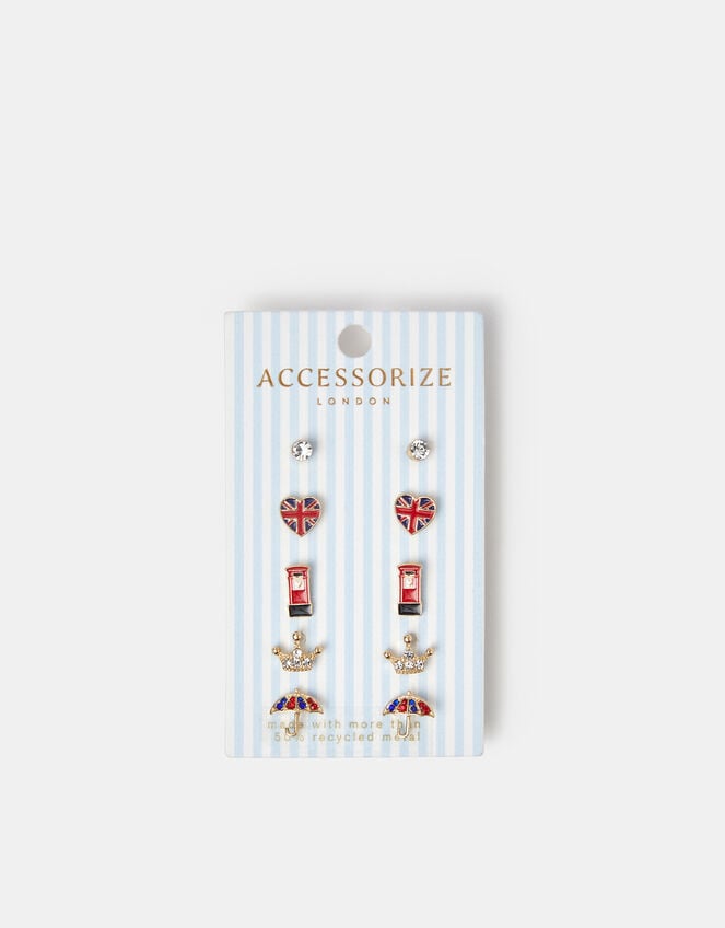 5-Pack London Stud Earrings, , large