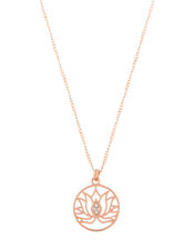 Rose Gold-Plated Lotus Flower Necklace, , large