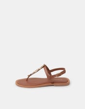 Metal Detail Strappy Sandals, Tan (TAN), large
