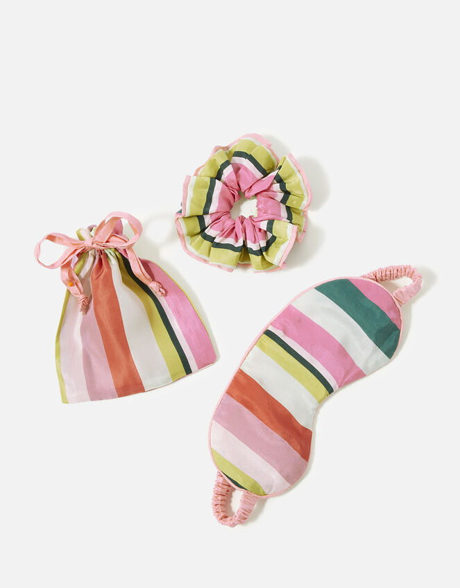 Stripe Eye Mask and Scrunchie Set, , large