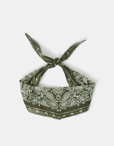 Bandana Neckerchief Scarf, Green (KHAKI), large