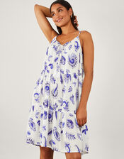 Paisley Mini Dress, White (WHITE), large