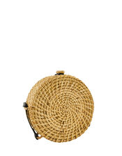 Circle Wicker Cross-Body Bag, , large