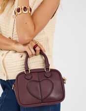Heart Crossbody Bag, Red (BURGUNDY), large