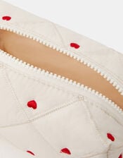 Heart Quilted Make Up Bag, , large