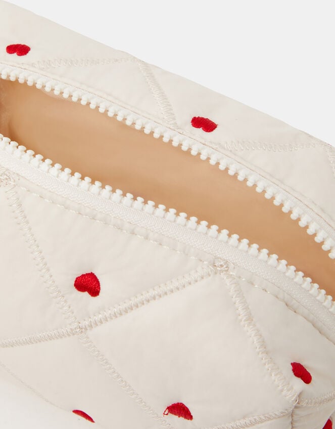 Heart Quilted Make Up Bag, , large