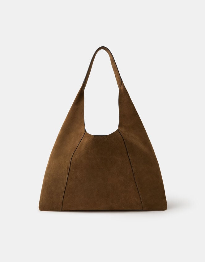 Large Suede Shoulder Bag, , large