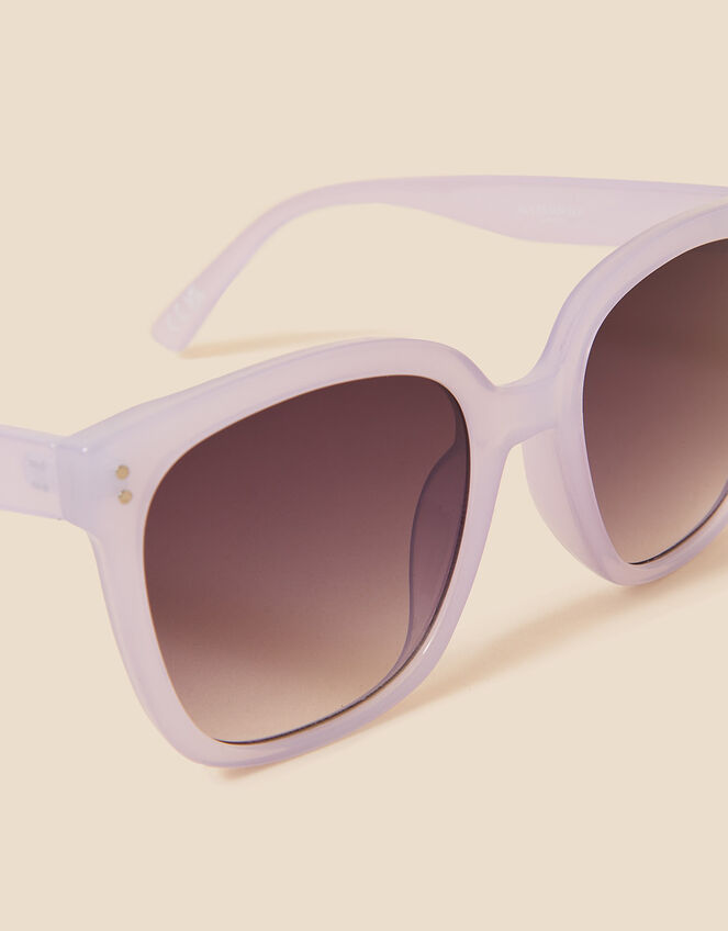 Oversized Square Sunglasses, Purple (LILAC), large