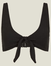 Bunny Tie Bikini Top, Black (BLACK), large
