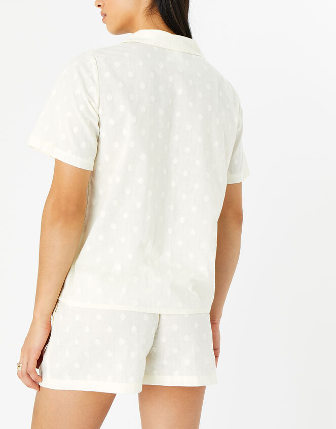 Dobby Button Down Pyjama Set, Ivory (IVORY), large