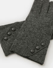 Plain Wool Gloves, Grey (GREY), large
