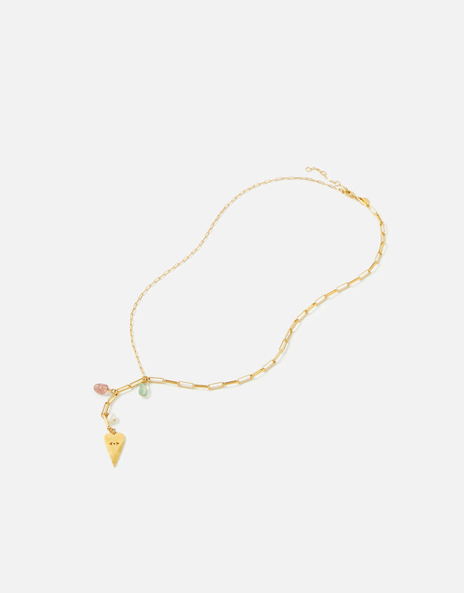 Gold-Plated Heart Talisman Y-Necklace, , large