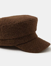 Boucle Baker Boy Hat, Brown (CHOCOLATE), large