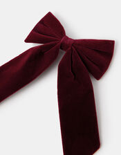 Velvet Bow Barrette Hair Clip, , large