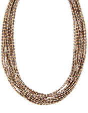 Layered Beaded Collar Necklace, , large