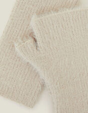 Fluffy Cut Off Gloves, Natural (NATURAL), large