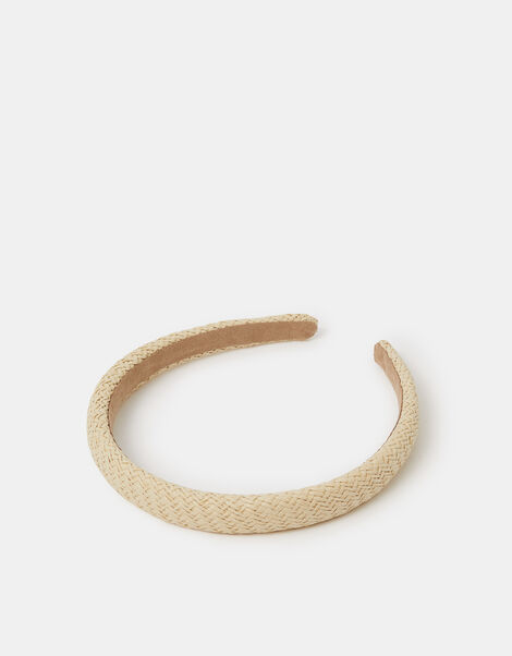 Woven Raffia Headband, , large