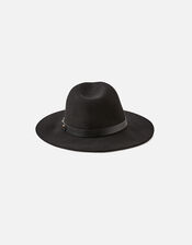 Wool Fedora Hat, Black (BLACK), large