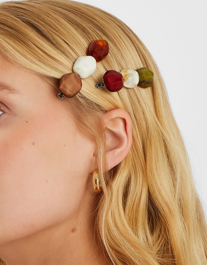 2-Pack Mix Stone Hair Clips, , large