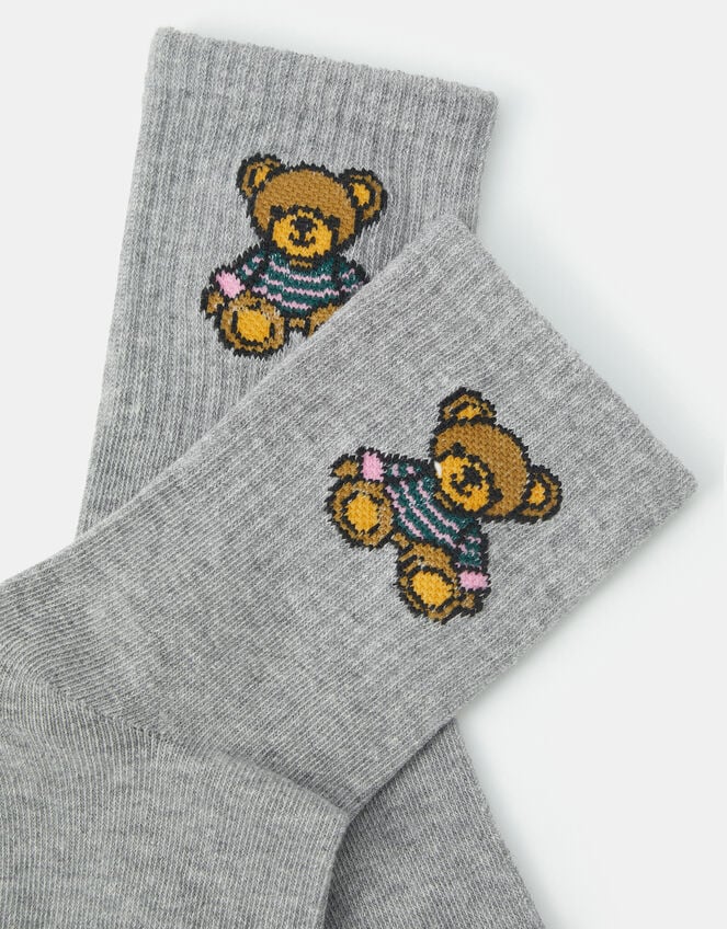 Teddy Bear Print Socks, , large
