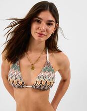 Crochet Triangle Bikini Top, Natural (NEUTRAL), large