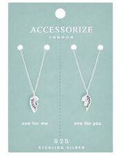 Sterling Silver Best Friends Pendant Necklace Set, , large