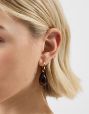 Resin Drop Hoop Earrings, , large