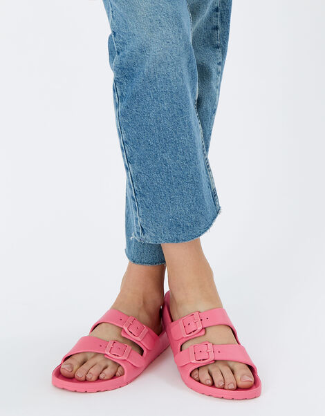 Buckle Footbed Sandals Pink, Pink (PINK), large