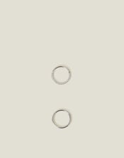 2-Pack Platinum-Plated Surgical Steel Septum Clicker Hoops, , large