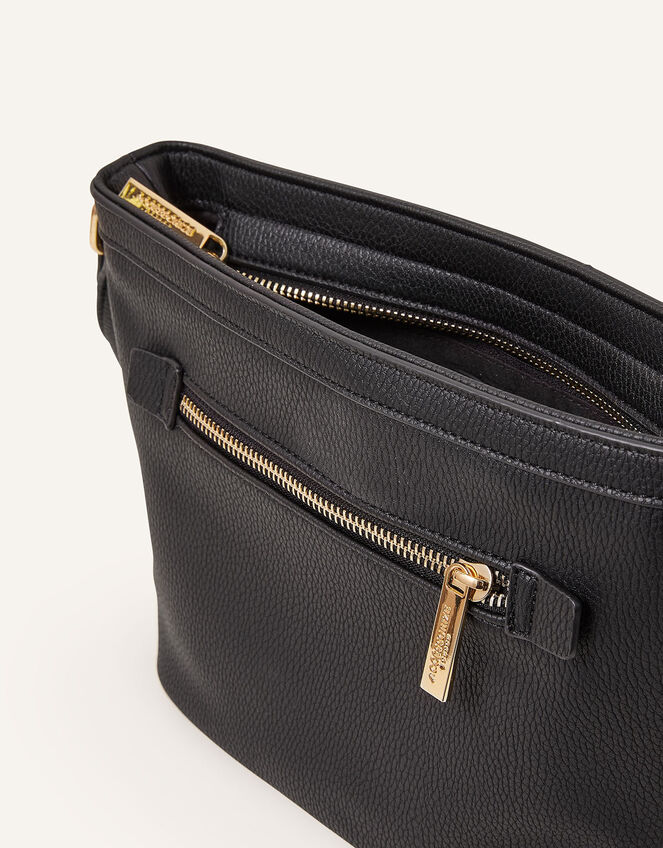 Top Zip Cross-Body Bag, Black (BLACK), large