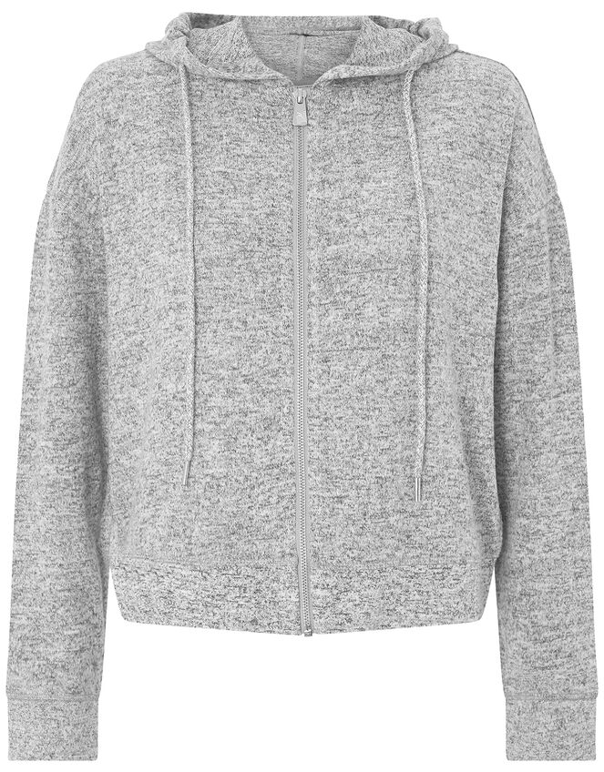 Grey Marl Zip Hoody, Grey (GREY), large