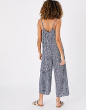 Ditsy Print Romper, Blue (NAVY), large