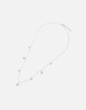 Sterling Silver Blue Agate Station Necklace, , large